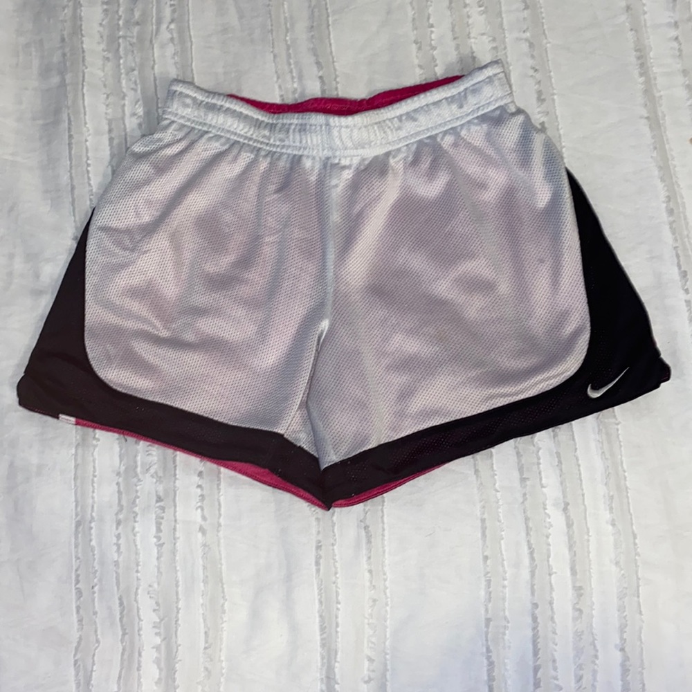 Nike reversible white & pink shorts